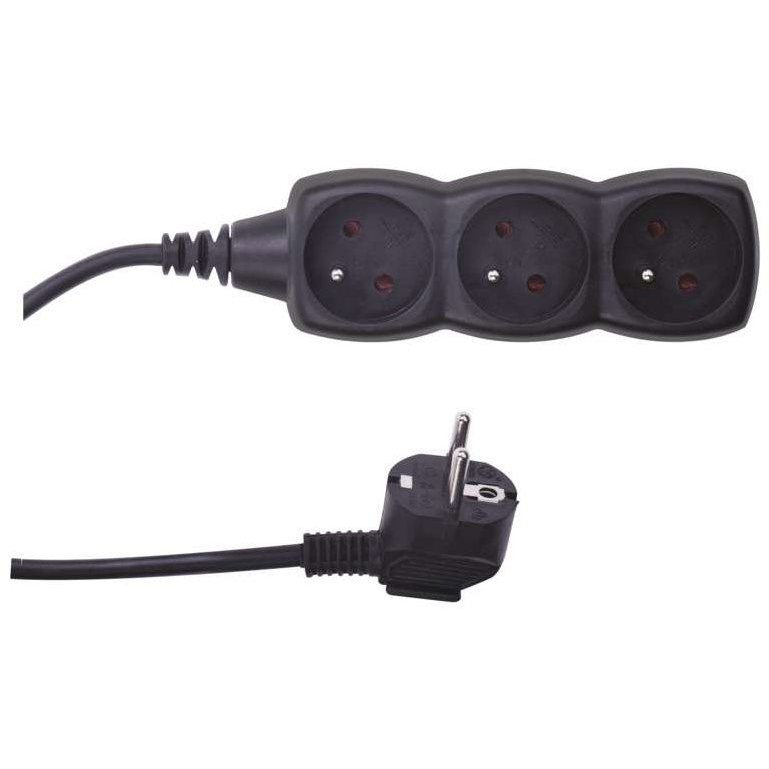 EMOS Hosszabbító kábel - 3 aljzat, 1,5 m, fekete (1902230160)