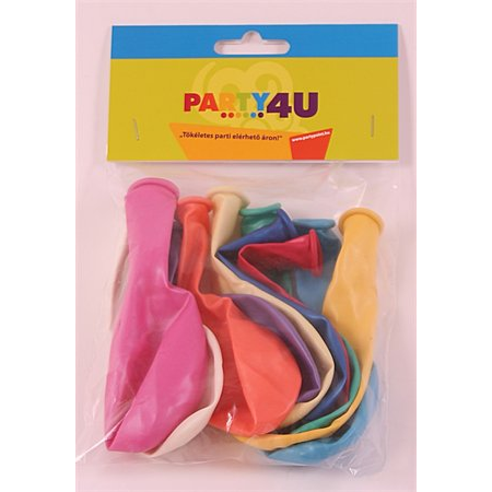 Party4U Léggömb 26 cm - Vegyes Gyöngyházfényű Színek (10 db) (009-0010M)