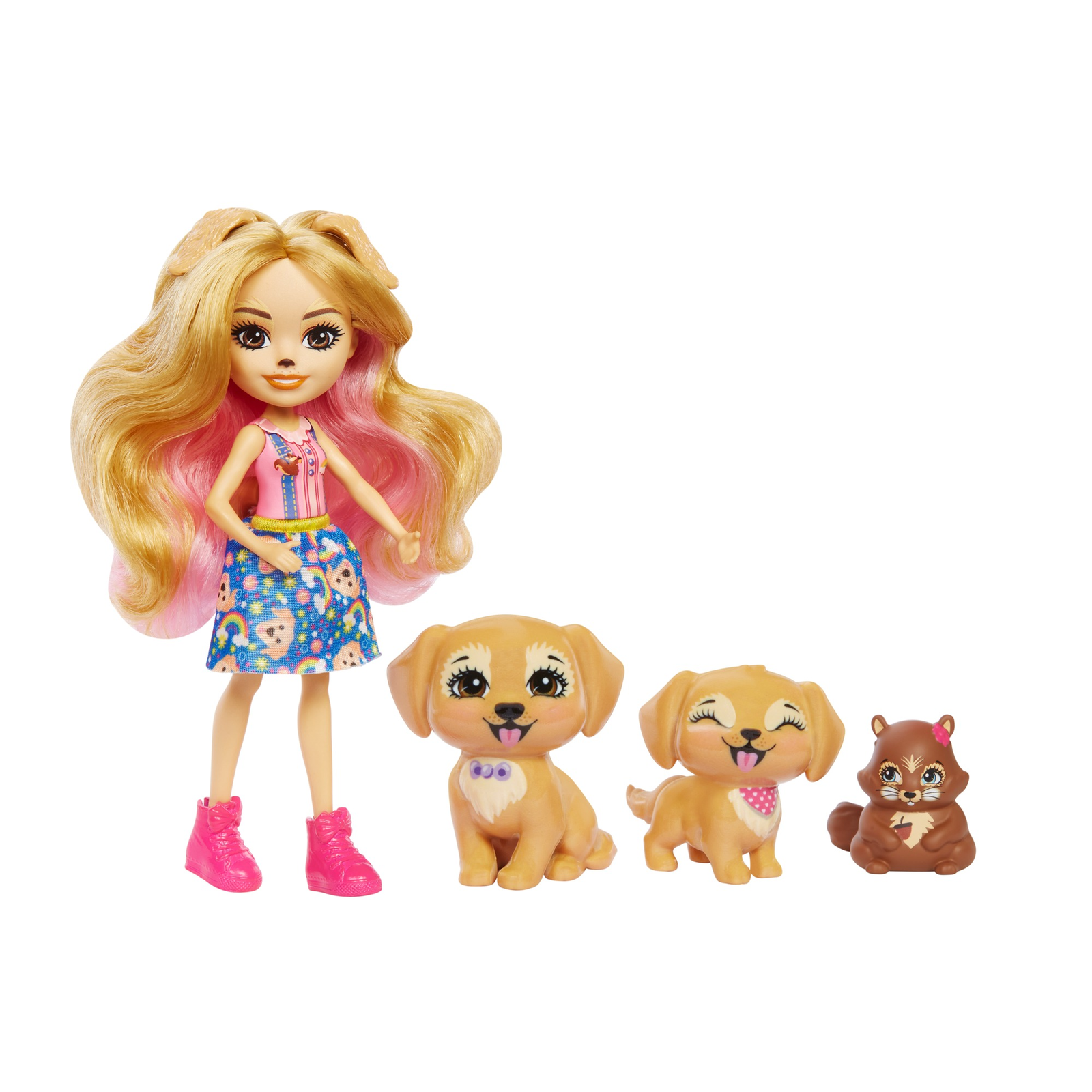 Mattel Enchantimals City Tails Golden retriever család 4 darabos figura szett (HHB85)
