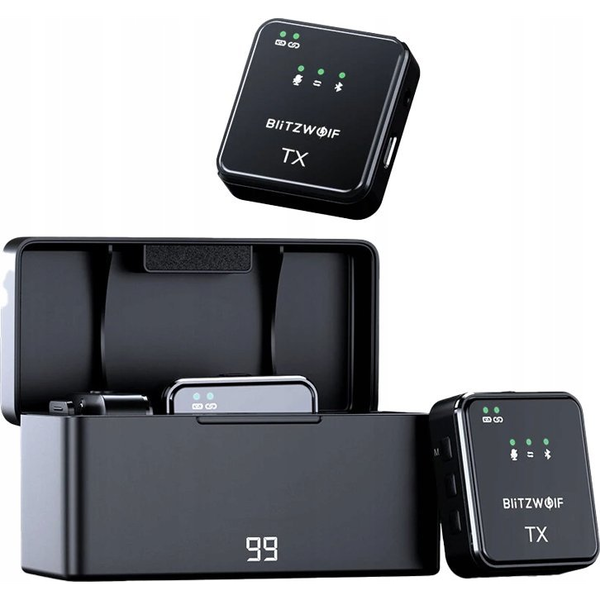 Wireless Microphone BlitzWolf, BW-SX63, 1000mAh (black)