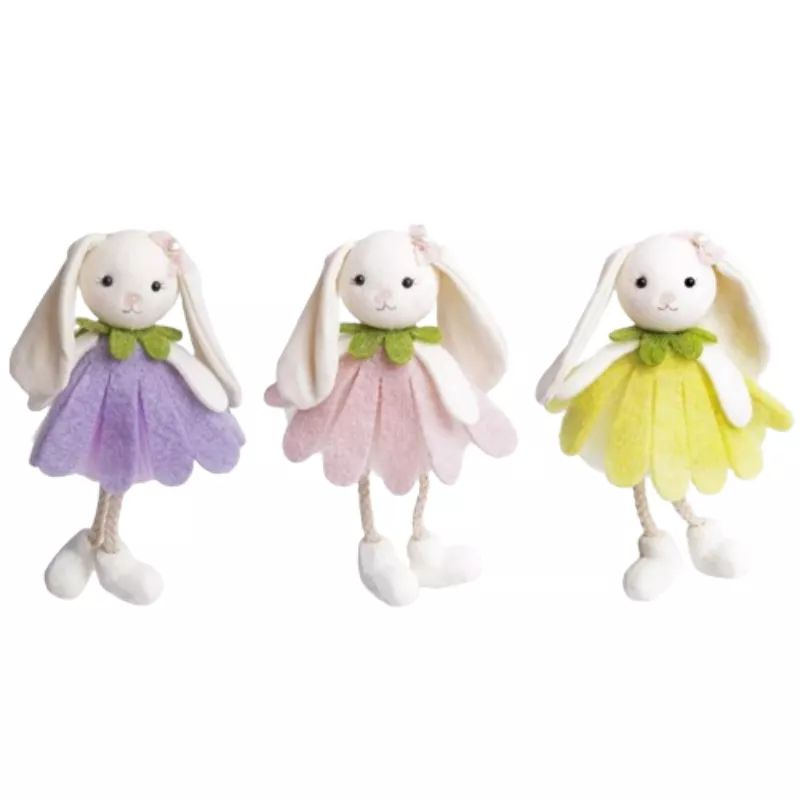 Felakasztható sziromruhás nyuszi dekoráció - Többféle (067768)