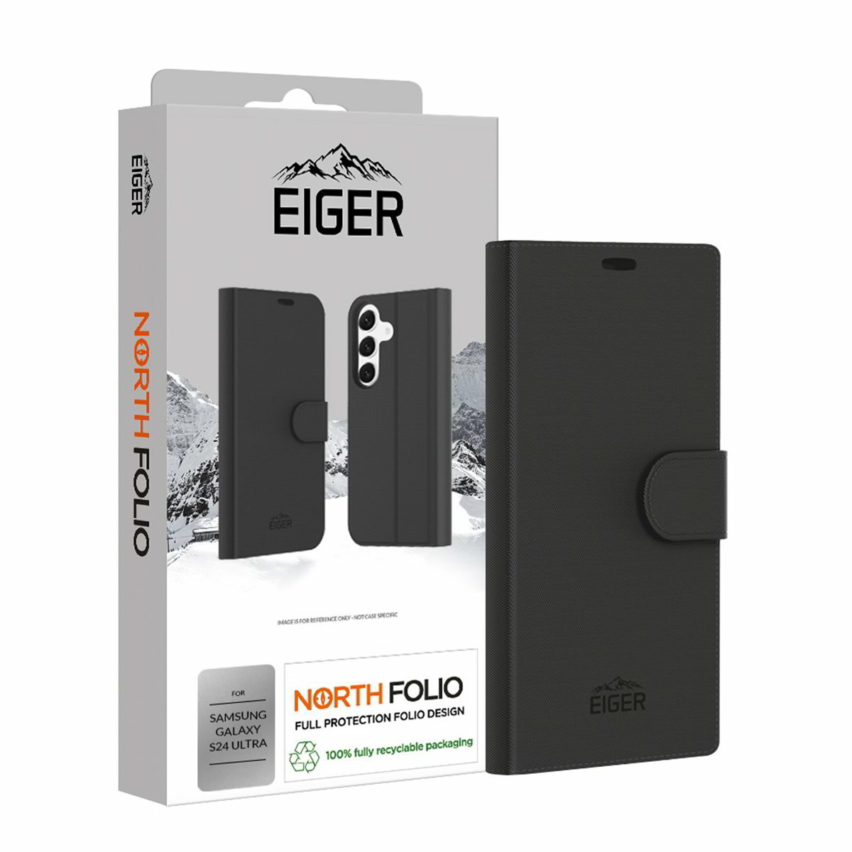 Eiger North Folio Samsung Galaxy S24 Ultra Flip Tok - Fekete (EGCA00557)