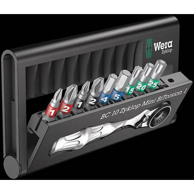 Wera Bit-Check 10 Zyklop Mini BiTorsion 1 05057418001 Bit készlet 10 részes Kereszthornyú Phillips, Kereszthornyú Pozidriv, TORX, Belső hatlap BiTorsion