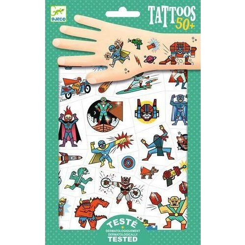 Djeco Lemosható tetoválás szett - Szuperhősök ( )