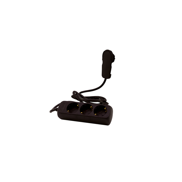 REV 230V Elosztó 3 aljzatos 2m - Fekete (0012316514 SW)