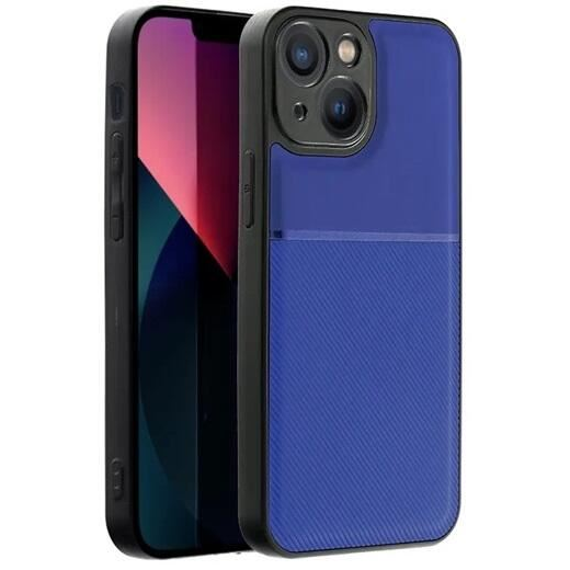 Gigapack Apple iPhone 14 Plus mágneses, bőr hatású, csíkos mintás tok sötétkék (GP-129424) (GP-129424)