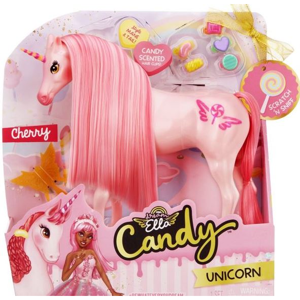 Dream Ella Candy unikornis figura cukorka alakú sörénydíszekkel pink (583691EUC) (583691EUC)
