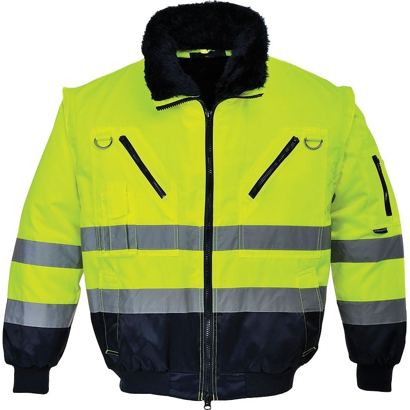 Portwest Láthatósági Pilóta Dzseki - 2XL, Sárga/Tengerészkék (KUR PJ50Y XX)