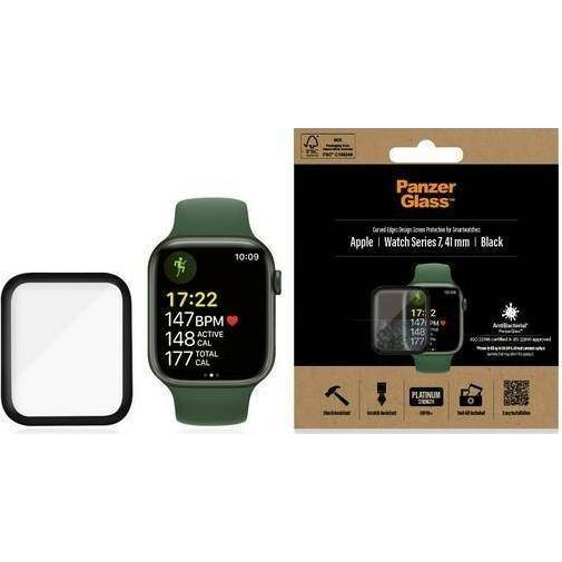PanzerGlass PG Apple Watch 7 40mm Black Ochrana displeja Priehľadná Temperované sklo, Termoplastický polyuretán (TPU) (2018)