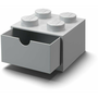 LEGO Brick 4 Fiókos tároló doboz - Szürke