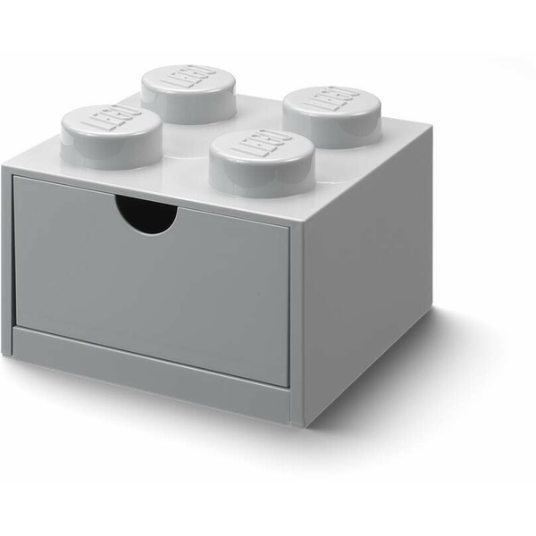 LEGO Brick 4 Fiókos tároló doboz - Szürke