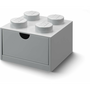 LEGO Brick 4 Fiókos tároló doboz - Szürke