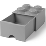 LEGO Brick 4 Fiókos tároló doboz - Szürke