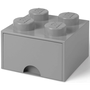 LEGO Brick 4 Fiókos tároló doboz - Szürke