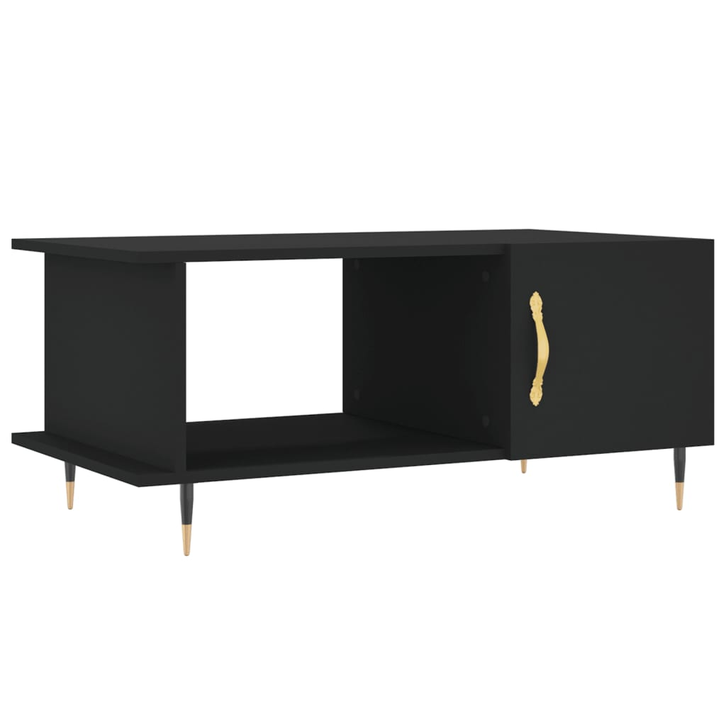 fekete szerelt fa dohányzóasztal 90 x 50 x 40 cm (829469)