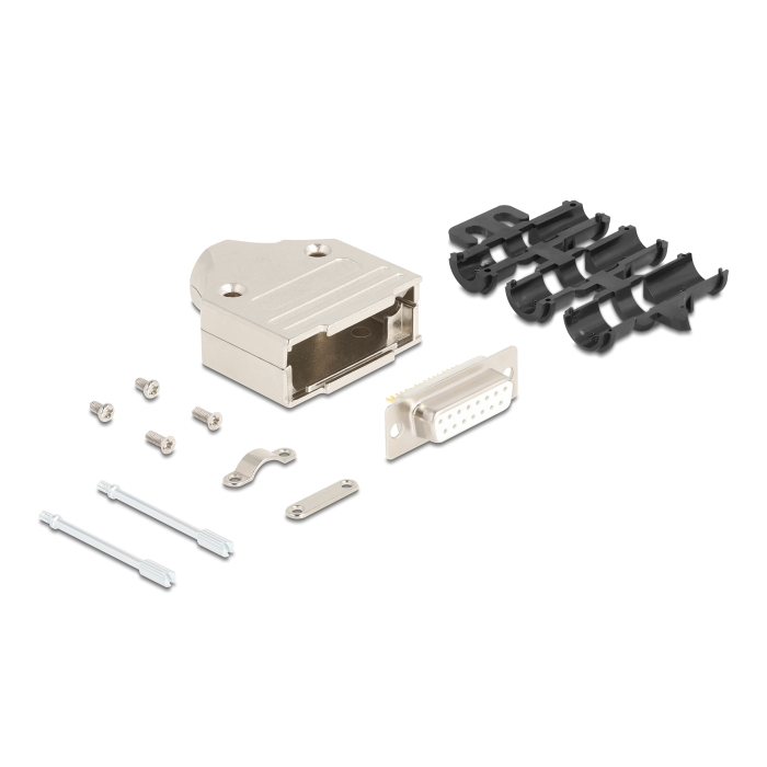 Delock D-Sub 15 tűs anya fém házzal (67133) (67133)