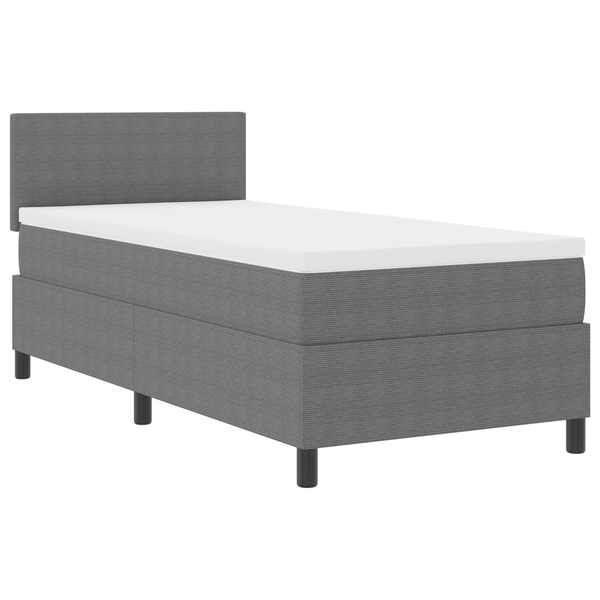 Box Spring Ágy Matrac&LED Fény Szürke 80x200 cm Bársony Szövet