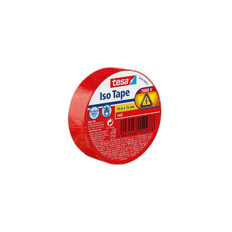 Tesa (56192-00013-22) Szigetelőszalag Piros (H x Sz) 10 m x 15 mm 1 db (56192-00013-22)