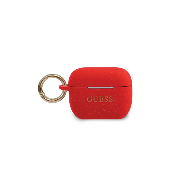 Guess GUACAPSILGLRE AirPods Pro készülékhez tok Silicone Glitter piros