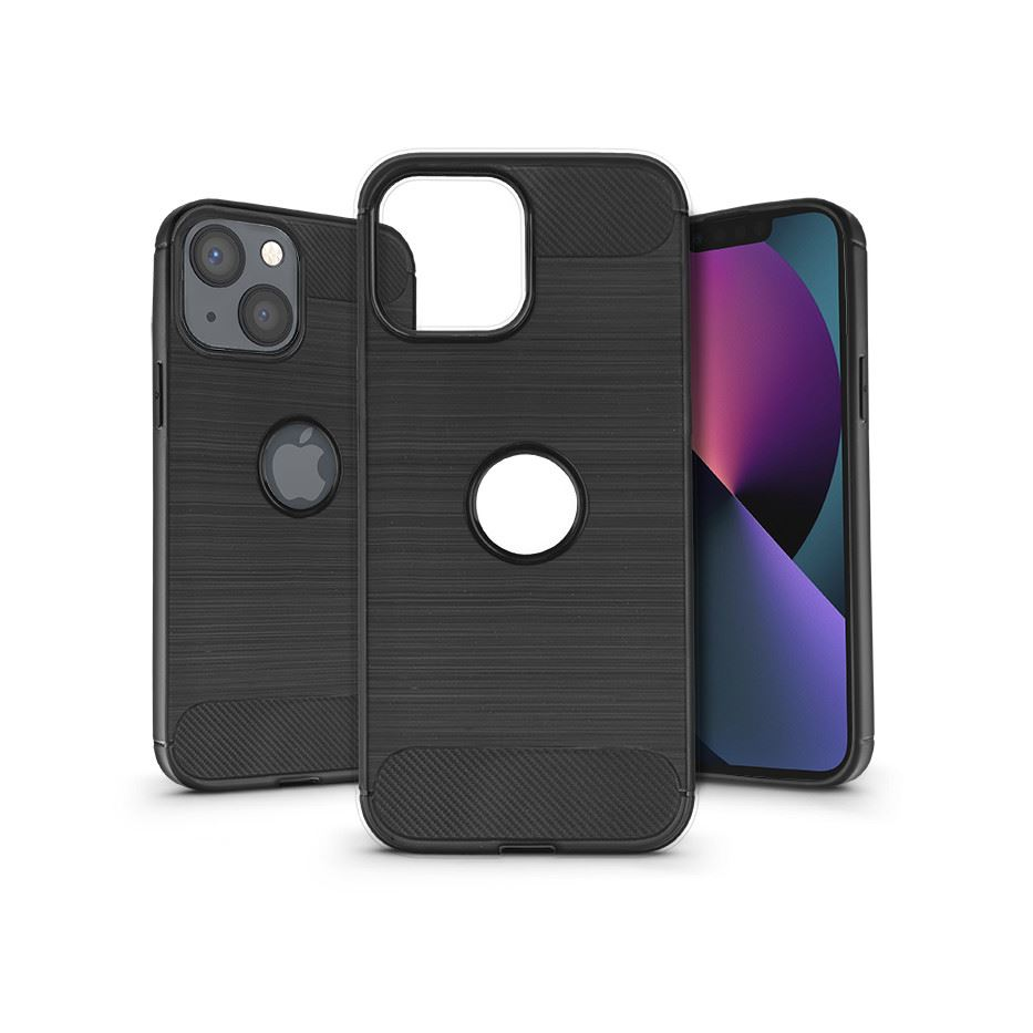 Haffner Carbon Logo Apple iPhone 13 szilikon tok fekete (PT-6357) (PT-6357)
