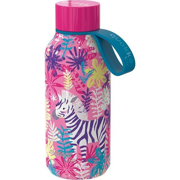 Botella Térmica De 330ml Modelo Solid Kids Con Correa Y Motivo De Cebra