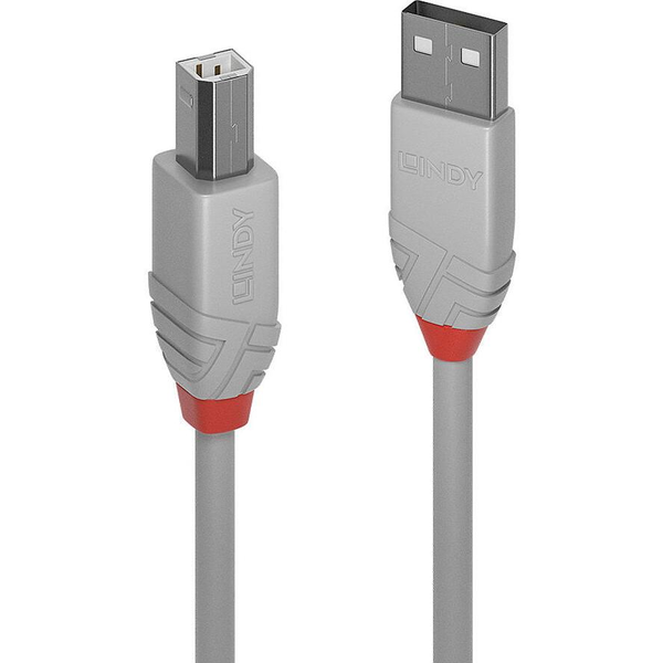 Lindy 36685 USB kábel 5 M USB 2.0 USB A USB B Szürke