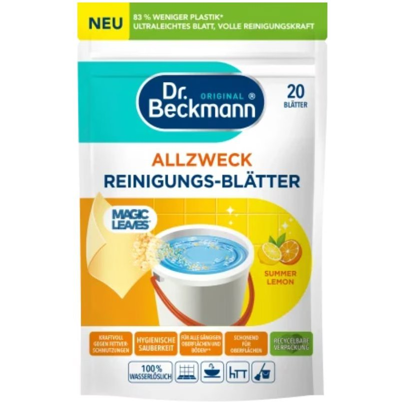 DR. BECKMANN Summer Lemon Univerzális tisztítótörlőkendők, 20 db (4008455097411)
