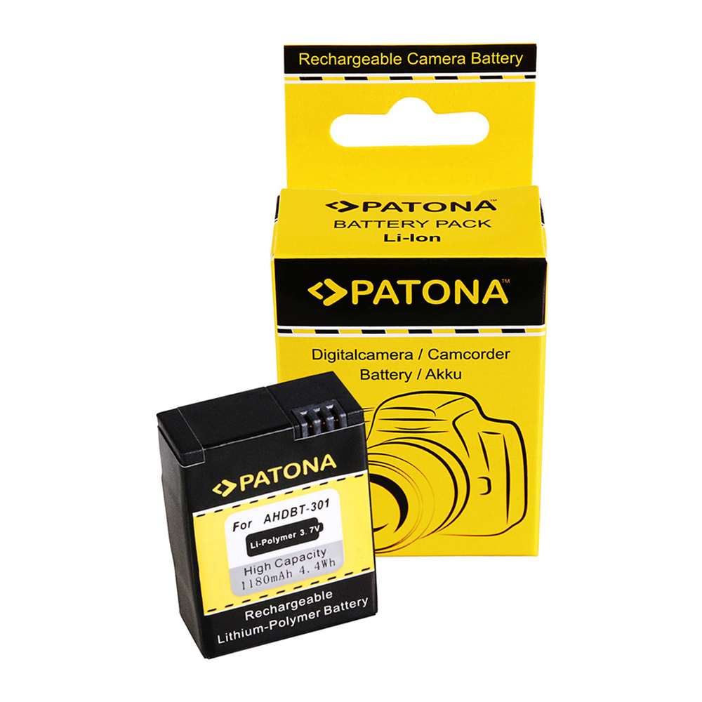 Patona Pro PT1150 GoPro Hero 3, Hero 3+, Rollei AC420 Akciókamera akkumulátor 1180mAh Li-Pol (PT1150)