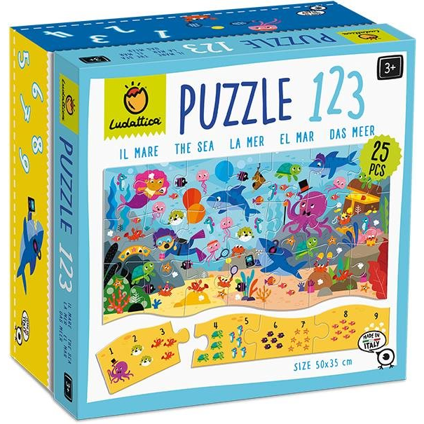 Ludattica Puzzle 123, Learn to Count, Sea, 25 pieces (22570)