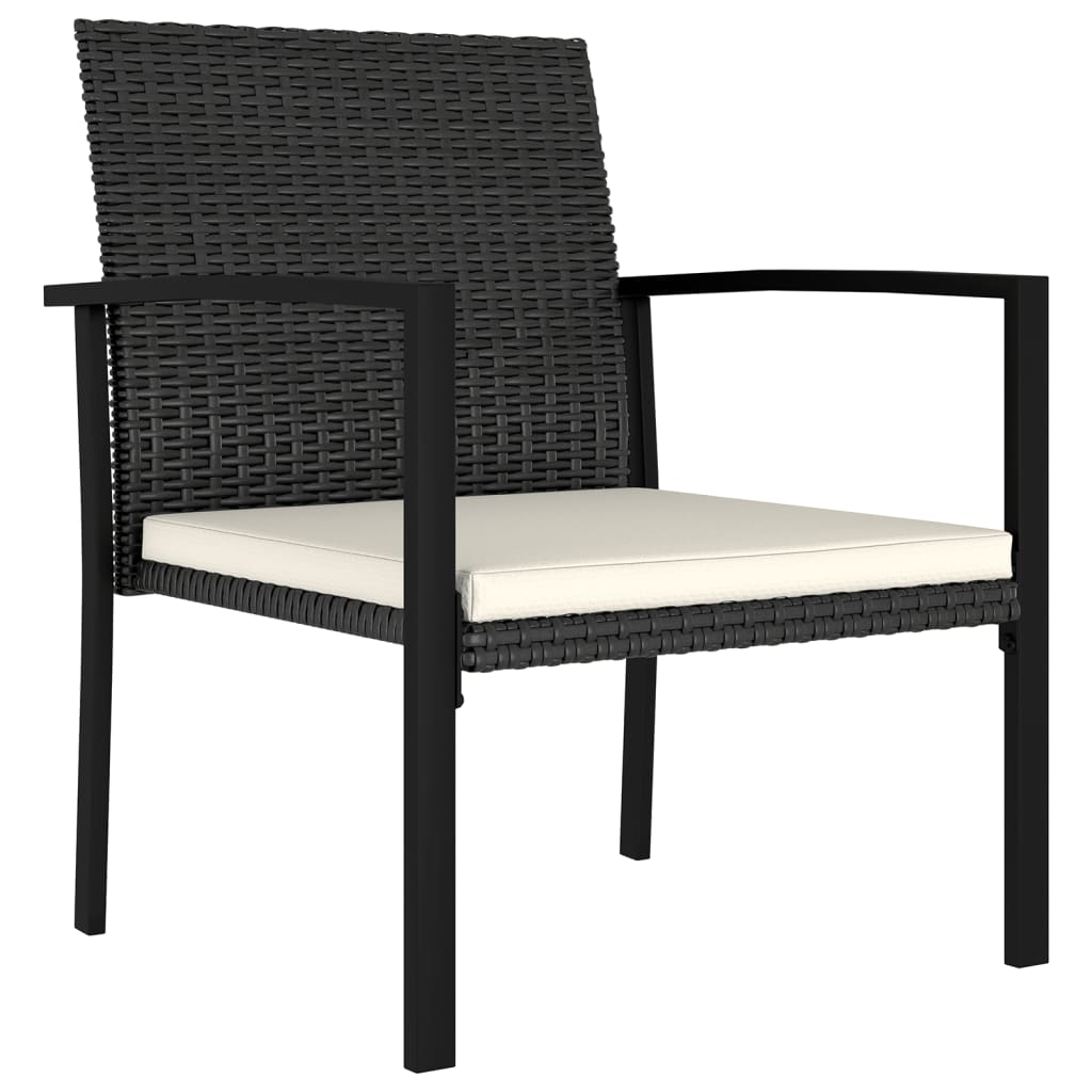 4 db fekete polyrattan kerti étkezőszék (317171)