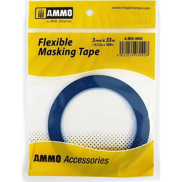  Vallejo Ammo: Flexible Masking Tape (3 mm x 33 m)