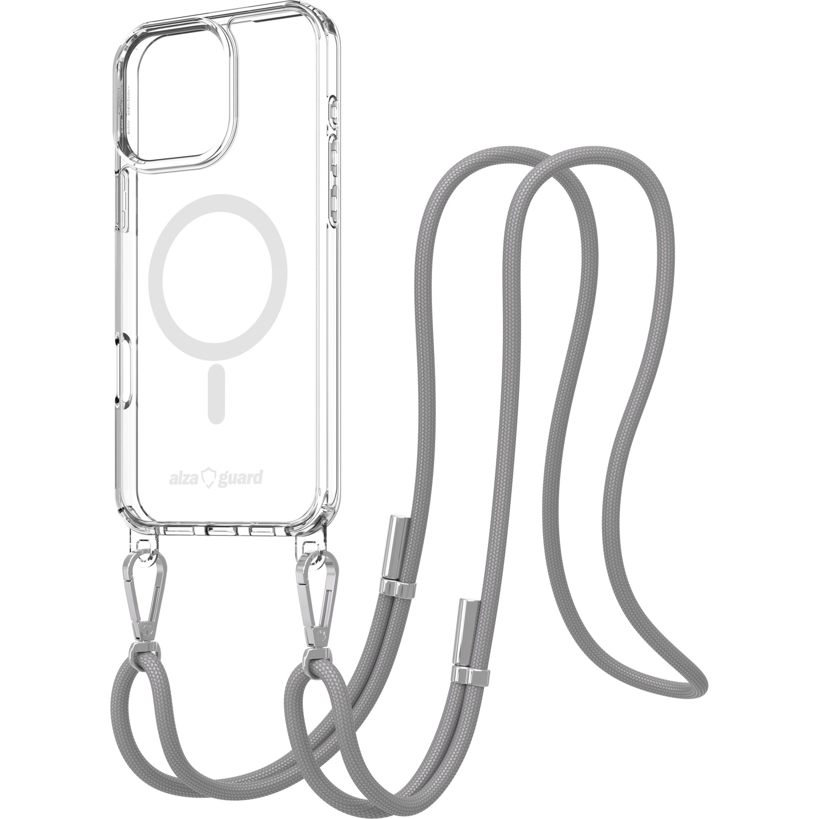 AlzaGuard Luxe Detach Lanyard Case Compatible with MagSafe for iPhone 16 Pro Max szürke tok (AGD-PCF000024Y)