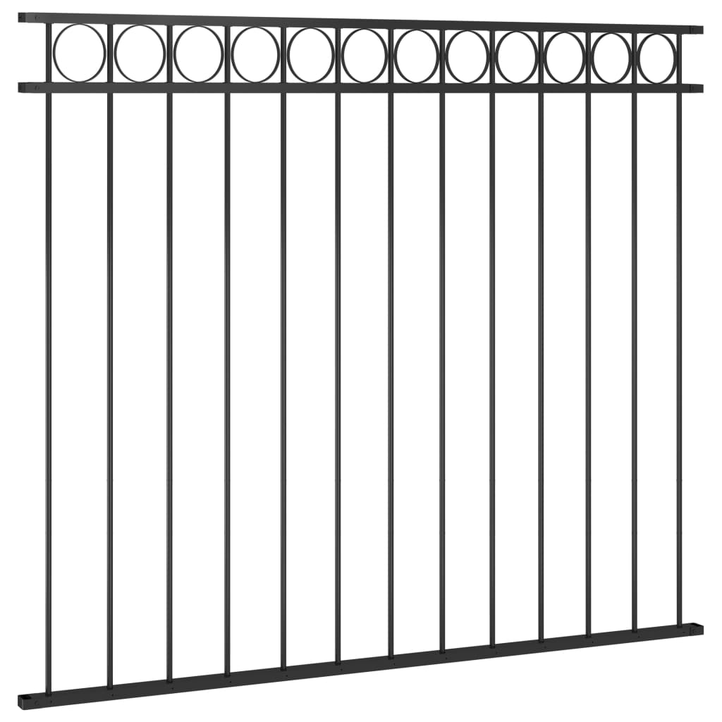 146319 Fence Panel Steel 1,7x1,5 m Black (146319)