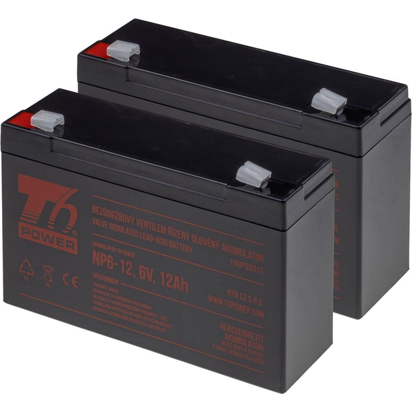 Battery set T6 Power for APC Back-UPS BK650M, VRLA, 6 V