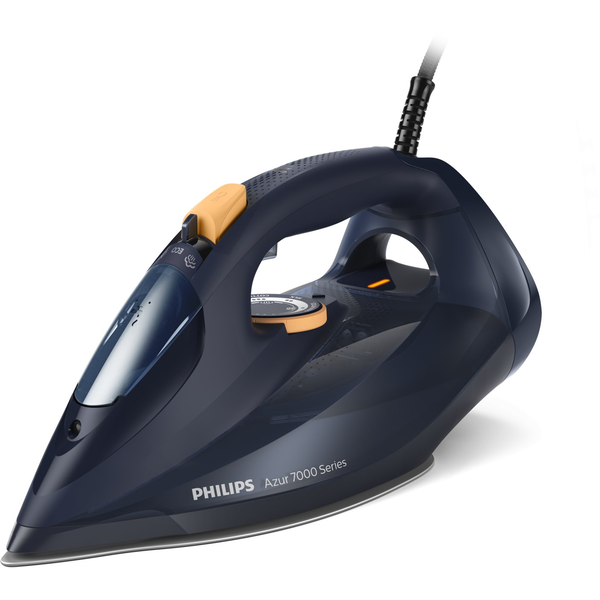 Philips 7000 series DST7060/21 strijkijzer Stoomstrijkijzer SteamGlide Elite-zoolplaat 2400 W Blauw, Geel