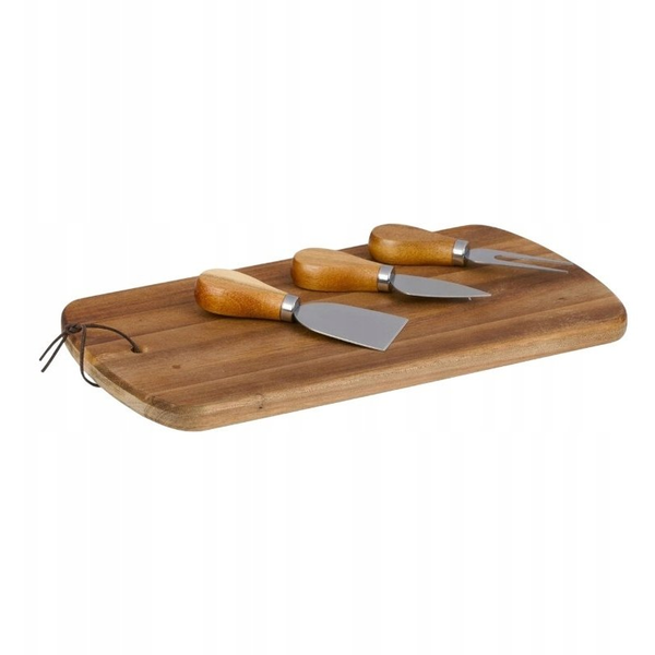 Sajtkínáló késsel 4db-os  320x17.5x1,5cm 533g, fa, rozsdamentes acél Alpina