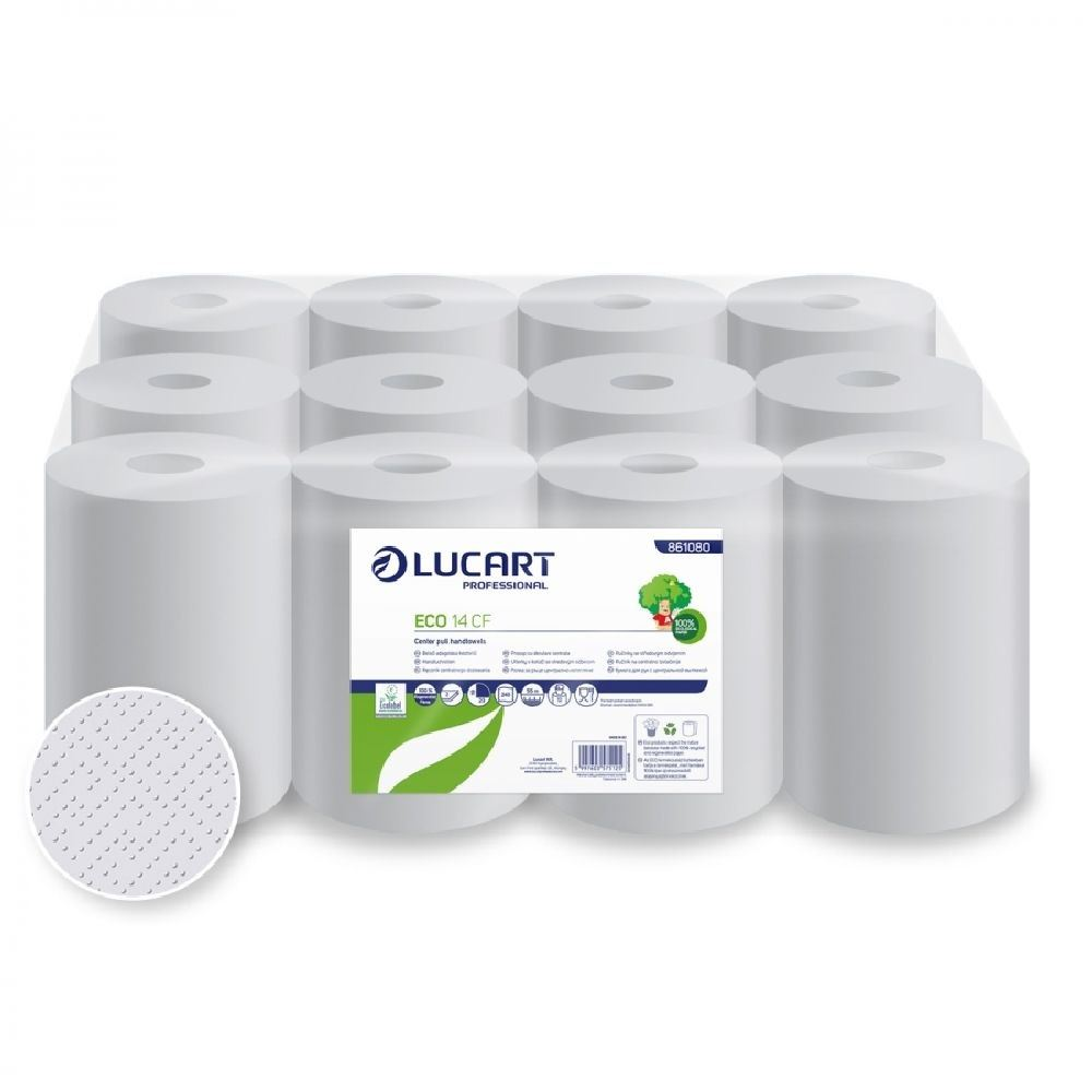 Lucart Eco 14CF kéztörlő, tekercses 2 rétegű 12db/cs (2131599) (Lucart2131599)
