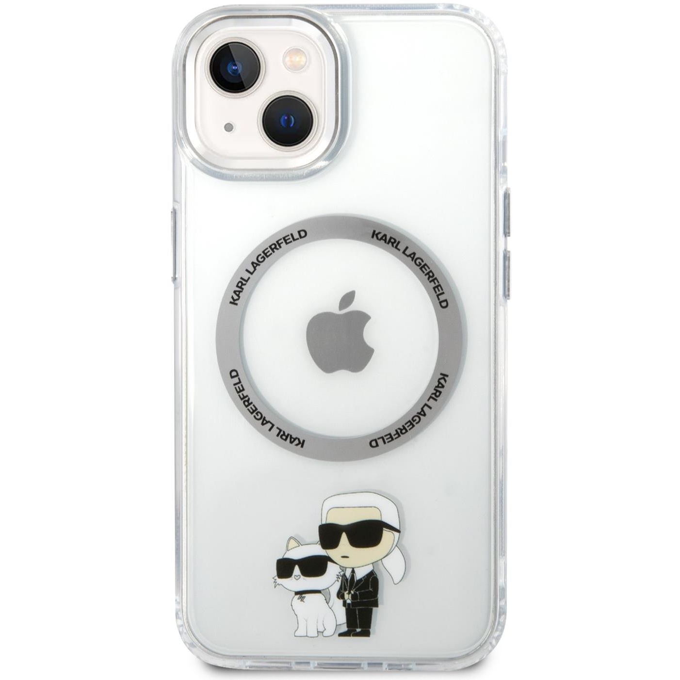 Karl Lagerfeld IML Karl and Choupette NFT iPhone 13 átlátszó MagSafe hátlap tok (KLHMP13MHNKCIT)