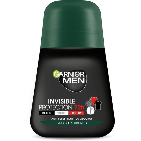 GARNIER Men Mineral Invisible Black and White Colors Roll-On Antiperspirant 50 ml