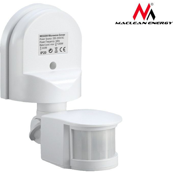 Sensor De Movimiento De Pared Y Crepuscular 180 ° Maclean Mce25w