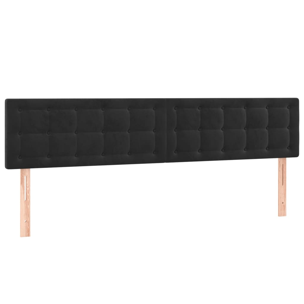 2 db fekete bársony fejtámla 80 x 5 x 78/88 cm (346492)