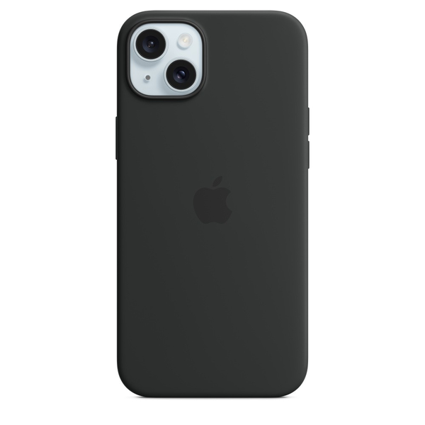 Silikon Case mit MagSafe (schwarz, iPhone 15 Plus)