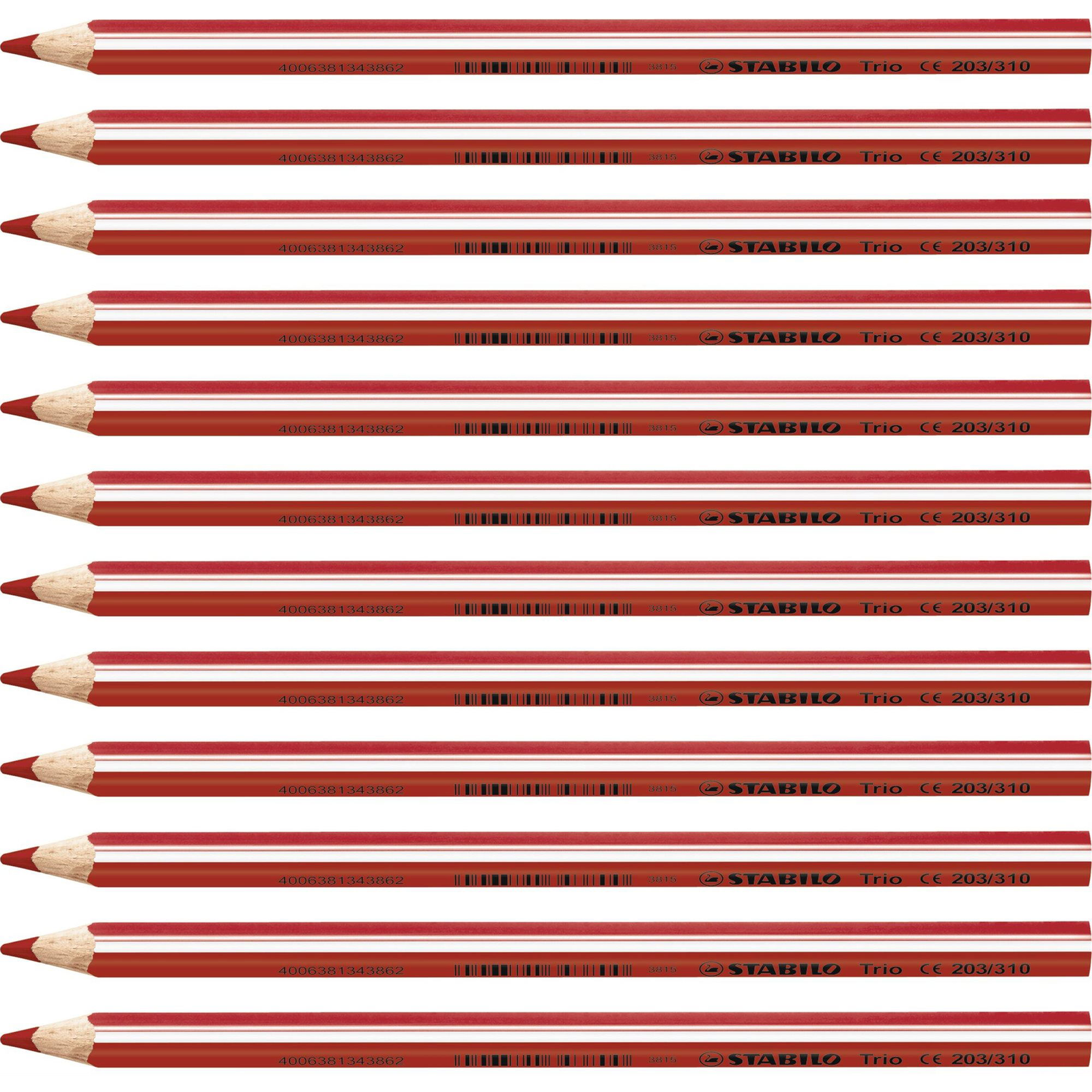 STABILO Trio vastag - 12 db-os kiszerelés - piros (4006381343879)