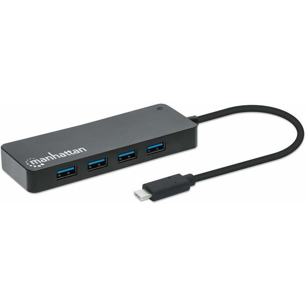 Manhattan 168410 interface hub USB Type-C 5000 Mbit/s Zwart