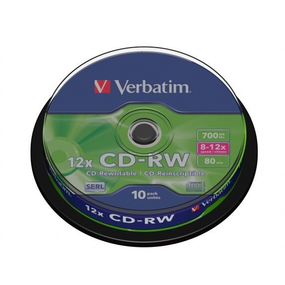 Verbatim CD-RW 12x 700 MB 10 pz