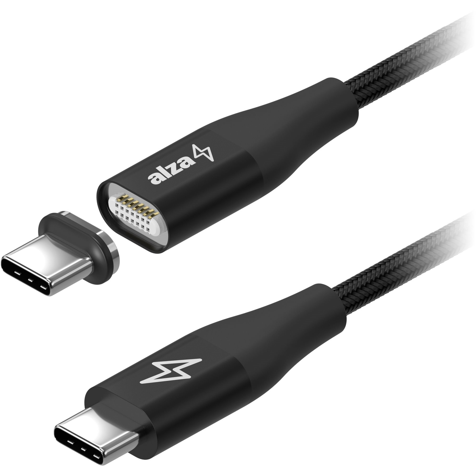 AlzaPower MagCore USB-C to USB-C 100W, 1 m, fekete (APW-CBTCMG110B)