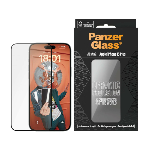 PanzerGlass PG Scrn Ceramic iPhone 15 Plus UWF WA Klar skærmbeskytter Apple 1 stk