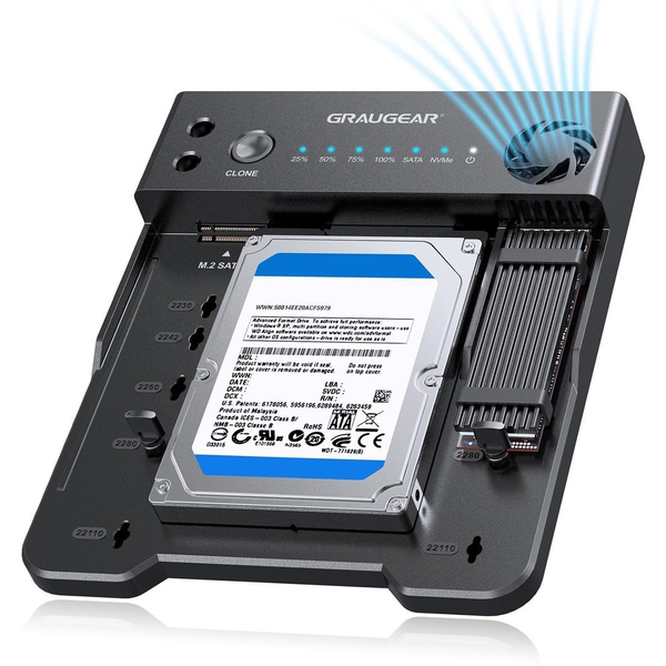 GRAUGEAR Klonstation for M.2 NVMe/SATA SSDs & 2.5"/3.5" HDD