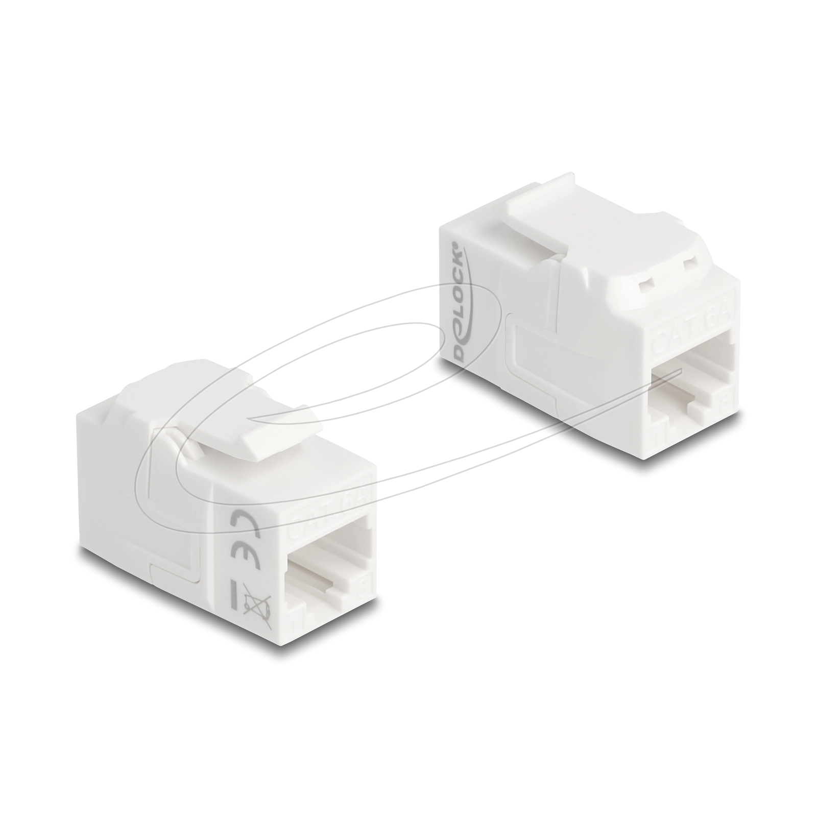 Keystone modul RJ45 samica-samica UTP Cat.6A biely Delock 90719