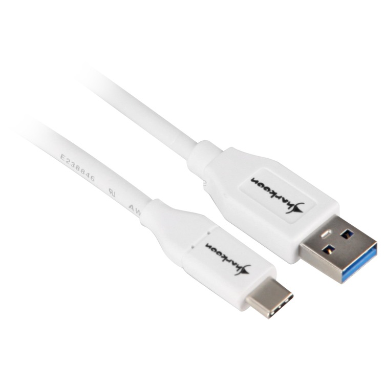 Sharkoon USB 3.1 Gen2 Type-A - Type-C Adatkábel 1m - Fehér